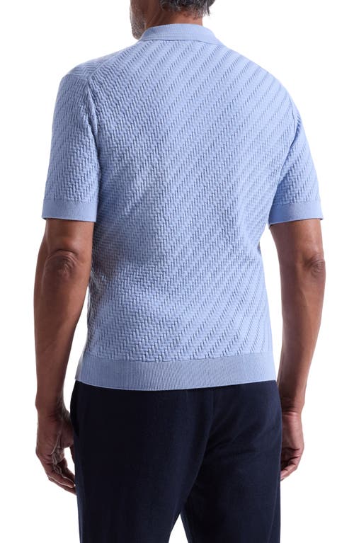 Bugatchi Basket Stitch Cotton Blend Polo Sweater