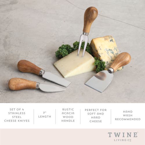 Twine Gourmet Cheese Knives Set Of 4 In Wood