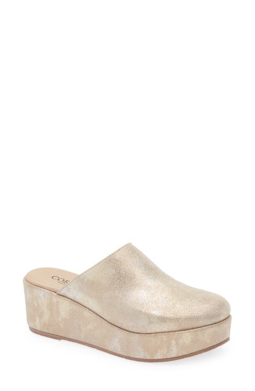 Cordani Camryn Shimmer Platform Wedge Mule In Brown