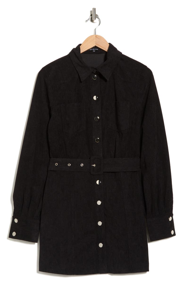 AREA STARS Sosi Long Sleeve Shirtdress, Alternate, color, Black