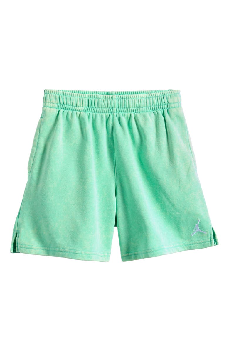 Jordan Kids' Brooklyn Fleece Acid Wash Sweat Shorts, Main, color, Greenglow