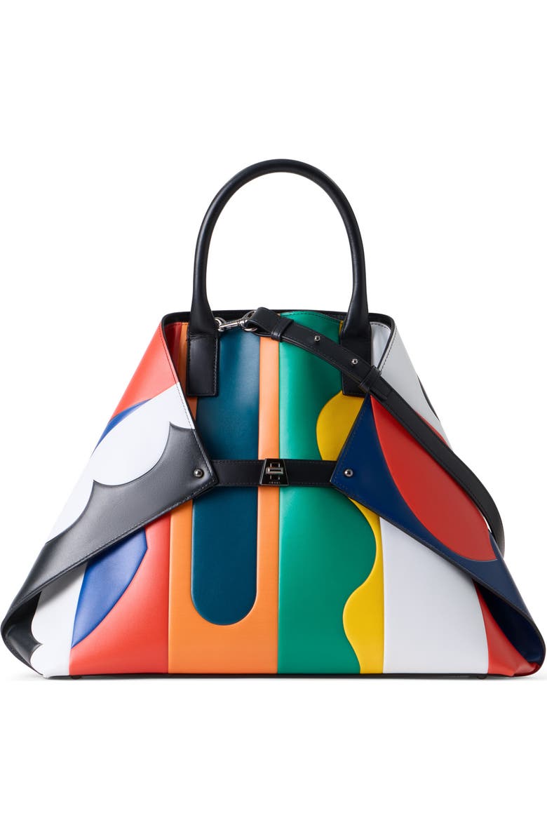 Akris Small AI Leather Convertible Tote, Main, color, Multicolor