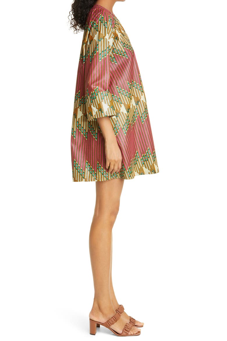 Pomp Print Minidress, Alternate, color, PINK GEO FANCY PRINT