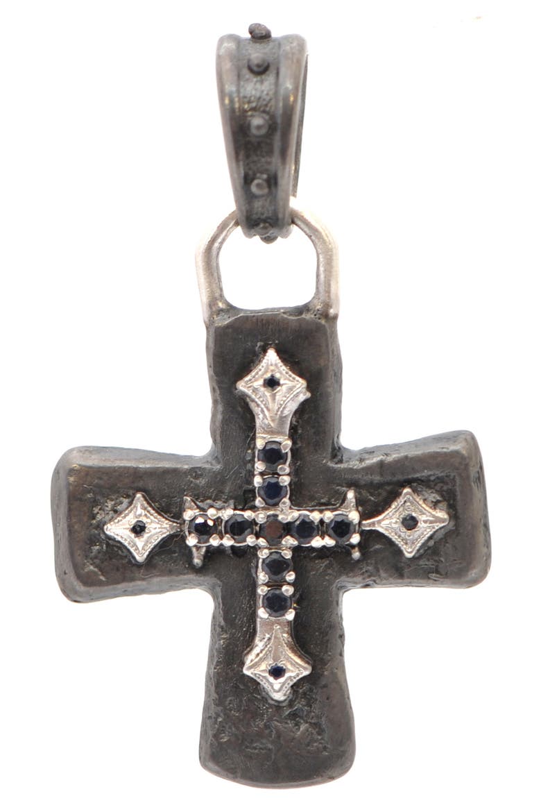Romero Black Sapphire Cross Enhancer, Main, color, SILVER
