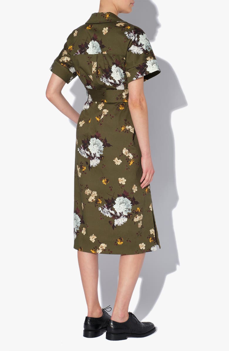 Erdem Mayra Sitwell Bloom Floral Print Stretch Cotton Midi Shirtdress, Alternate, color, 