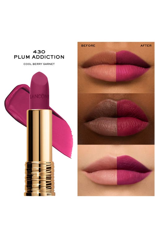 Lancôme L'absolu Rouge Drama Full Coverage Matte Lipstick In Plum Addiction