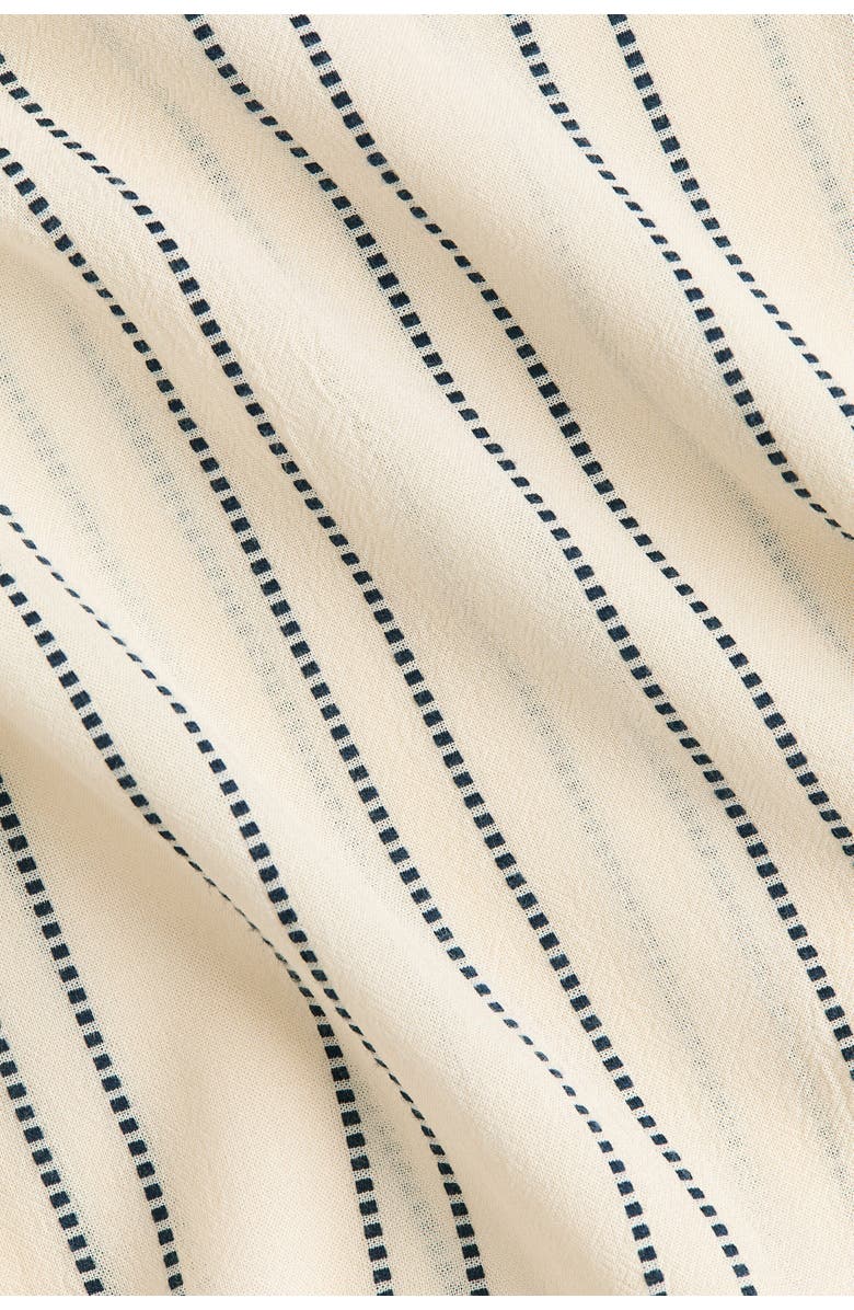 H&M Wide Drawstring Trousers, Alternate, color, Light Beige/Blue Striped
