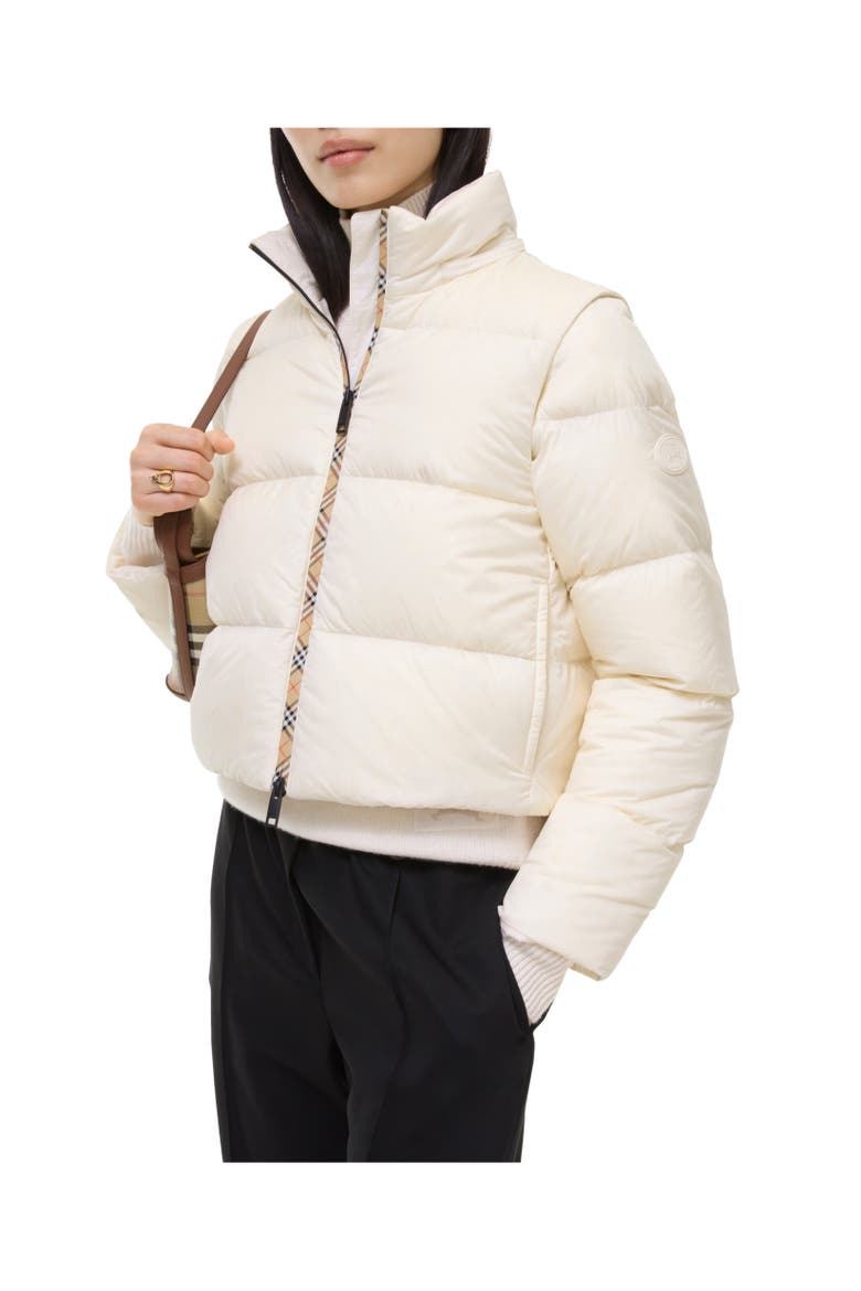Detachable Sleeve Nylon Langdale Puffer Jacket, Alternate, color, Tundra white