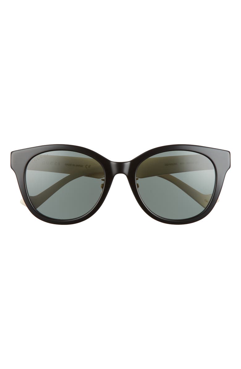 Gucci 56mm Solid Square Sunglasses, Main, color, Black/ Cream