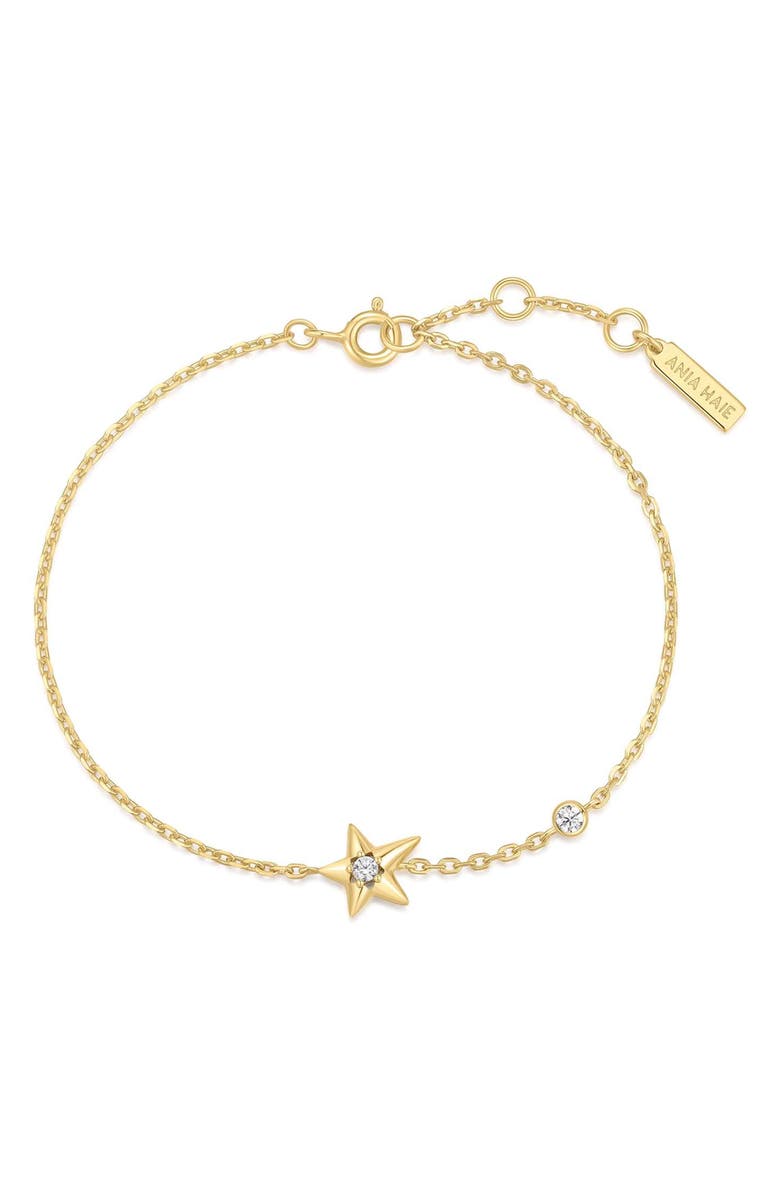 ANIA HAIE Cubic Zirconia Star Charm Bracelet, Alternate, color, Shiny Gold