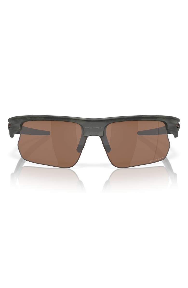 Oakley Bisphaera 68mm Prizm<sup>™</sup> Gradient Oversize Polarized Rectangular Sunglasses, Main, color, Olive