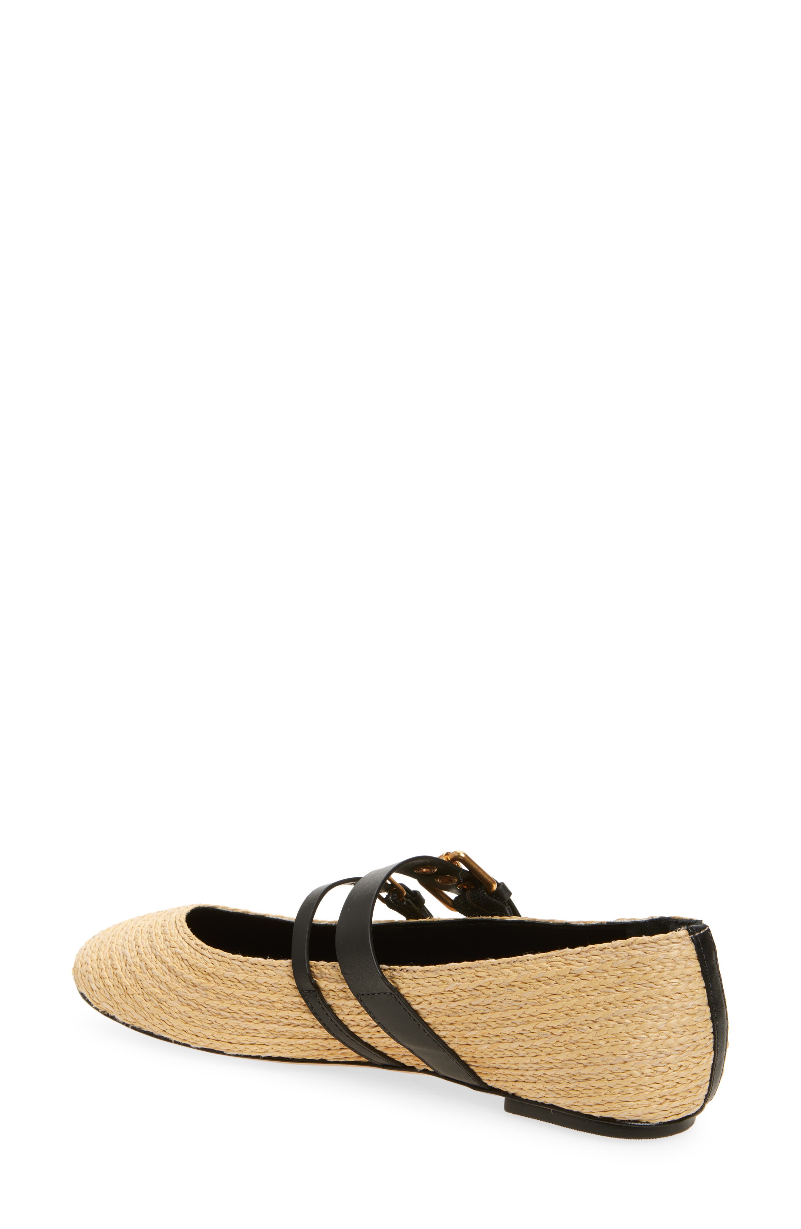 FARM Rio Raffia Ballet Flat, Alternate, color, Black And Natural