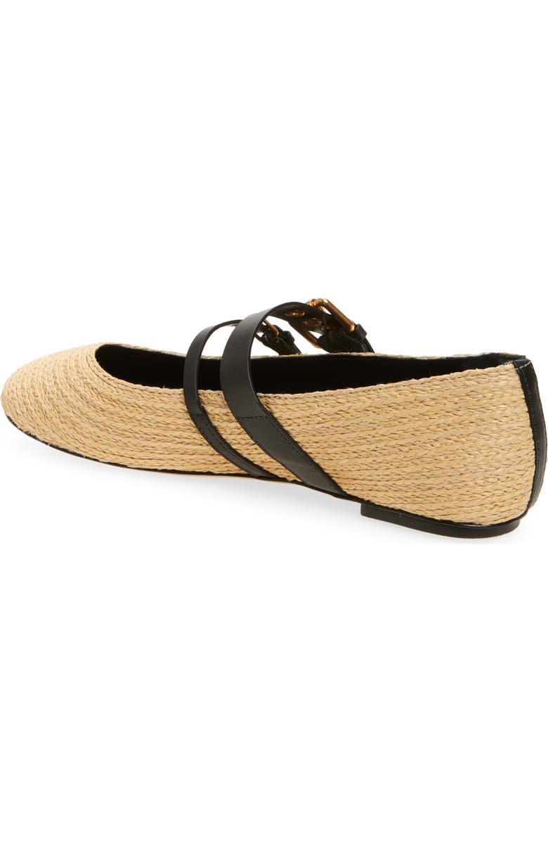 FARM Rio Raffia Ballet Flat, Alternate, color, Black And Natural