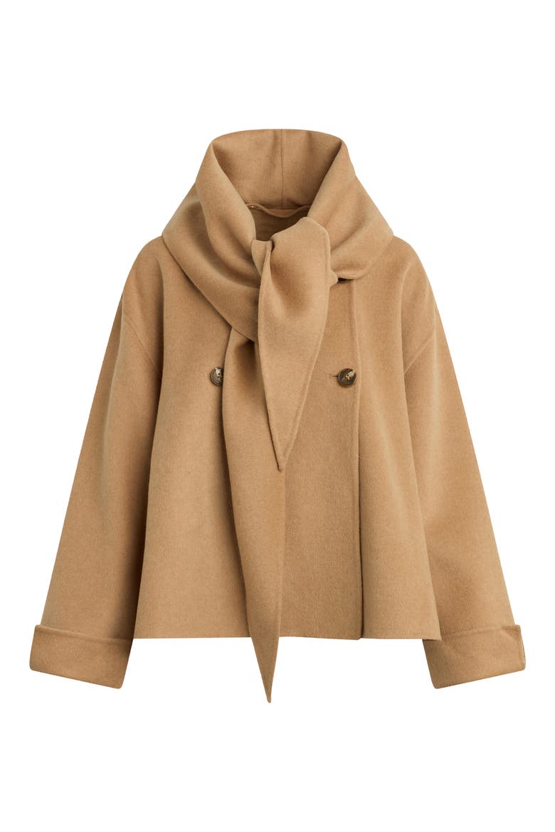 The Jamie Wool Blend Scarf Coat, Alternate, color, CAMEL