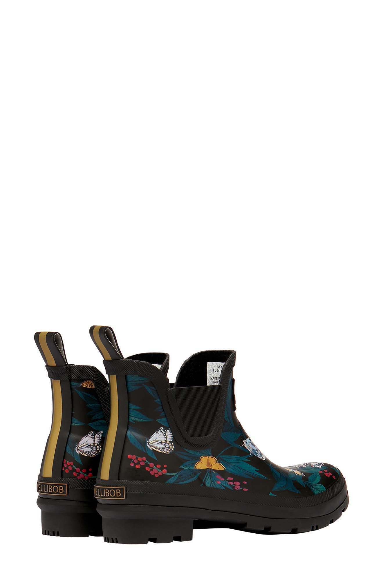Wellibob Short Rain Boot, Alternate, color, BLACK BUTTERFLY