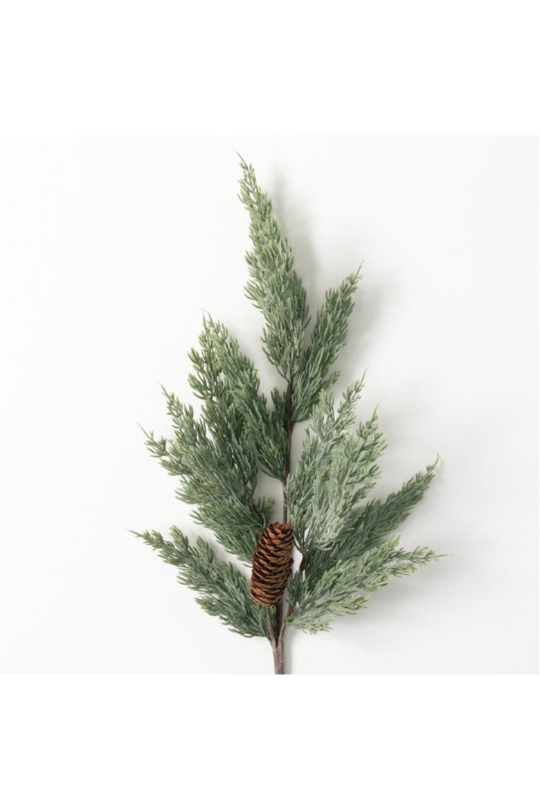 Sullivan's Christmas Pine Spray, Green Faux Floral Stem for Crafting, Weddings, Home and Holiday Decoration, 29 Inch, Main, color, Green