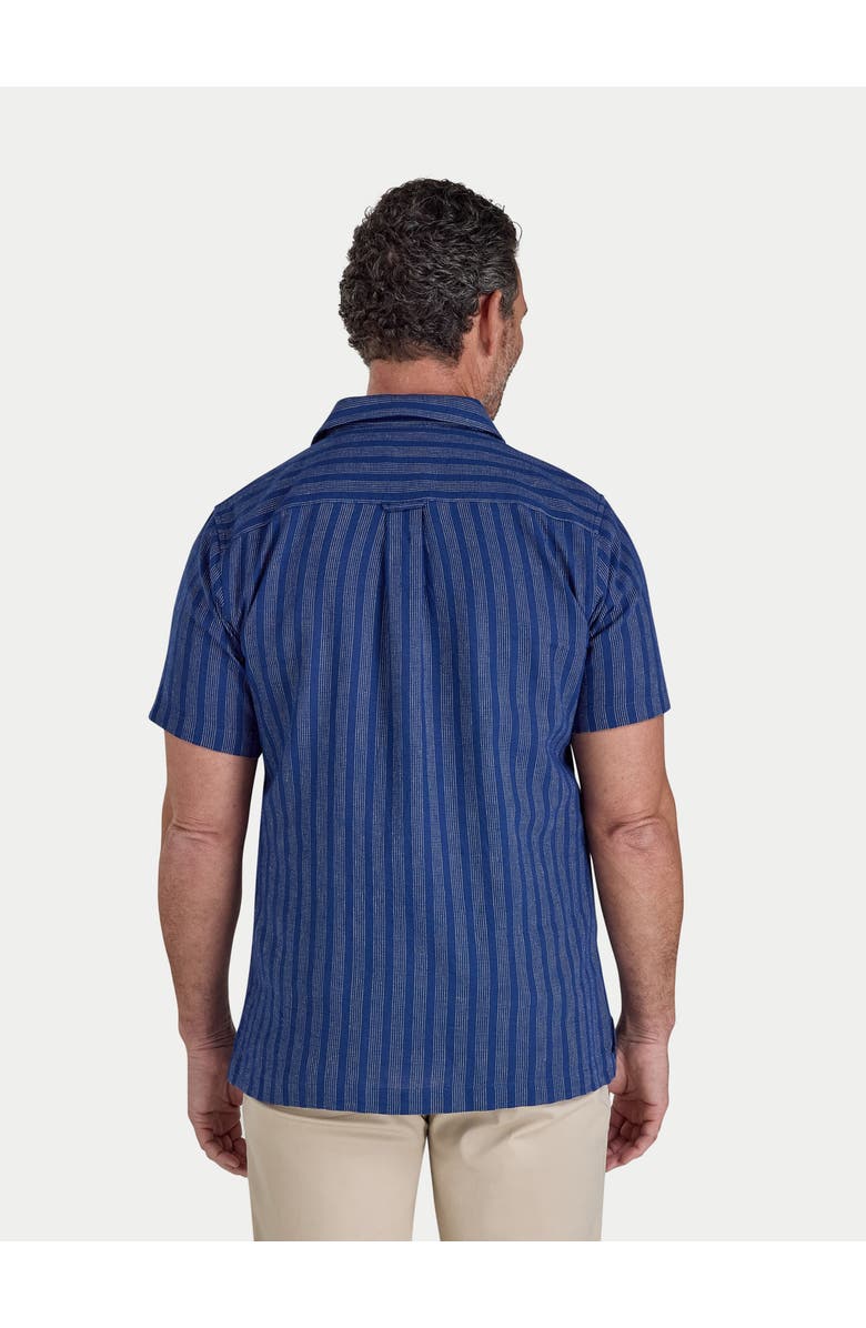 Raging Bull Athen Stripe Linen Blend Shirt, Alternate, color, Navy