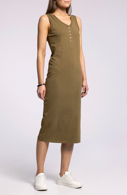 Thread & Supply Wilfred Cotton Body-con Midi Dress In Green