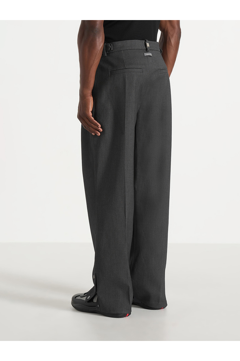 Boris Tailored Button Cuff Trousers, Alternate, color, Grey