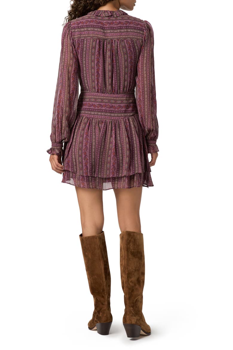 Nantes Silk Chiffon Minidress, Alternate, color, DEEP MAUVE MULTI