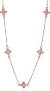 SUZY LEVIAN Cubic Zirconia Flower Station Necklace