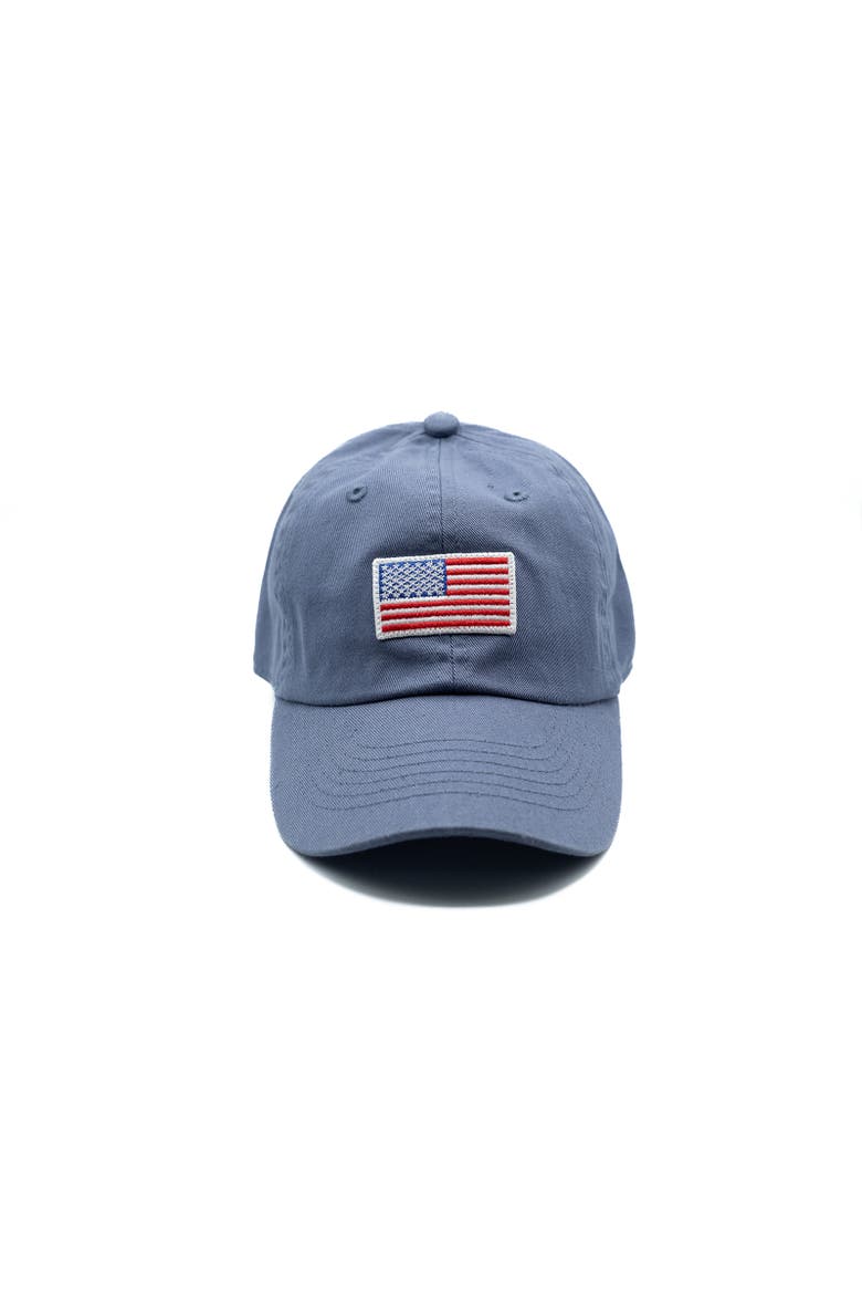 Flag Baseball Hat- Adult, Main, color, Dusty Blue