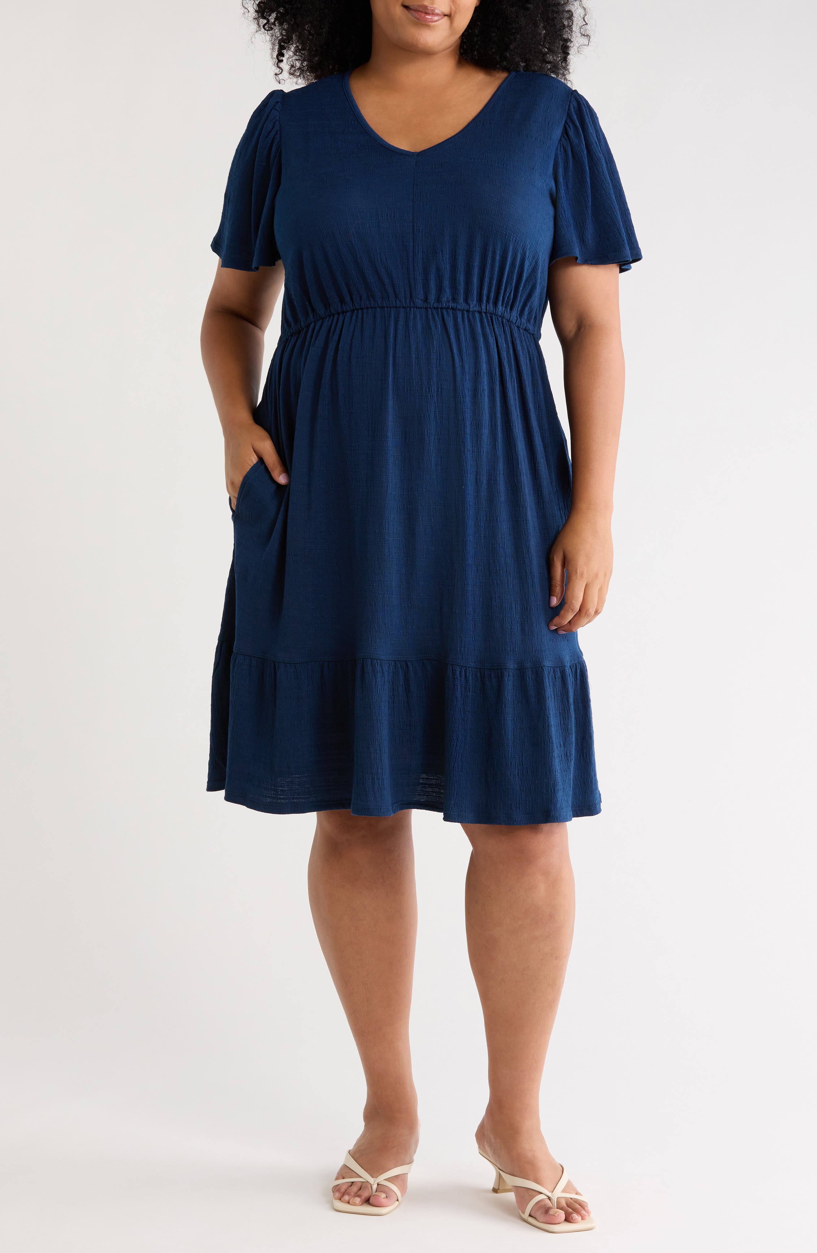 Flutter Sleeve Knit Dress