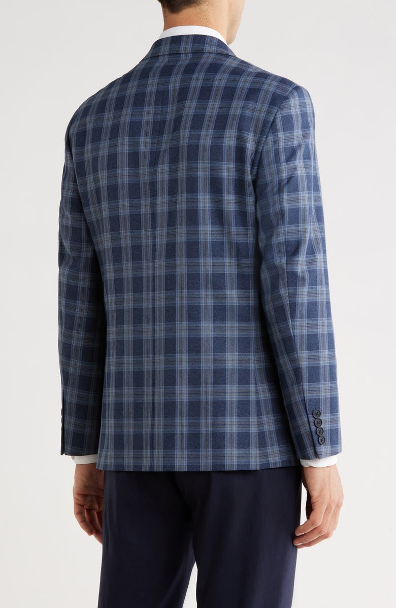NORDSTROM RACK Mari Plaid Notch Lapel Sport Coat, Alternate, color, Grey- Blue Mari Plaid