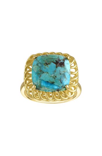 Fzn Composite Turquoise Ring In Gold
