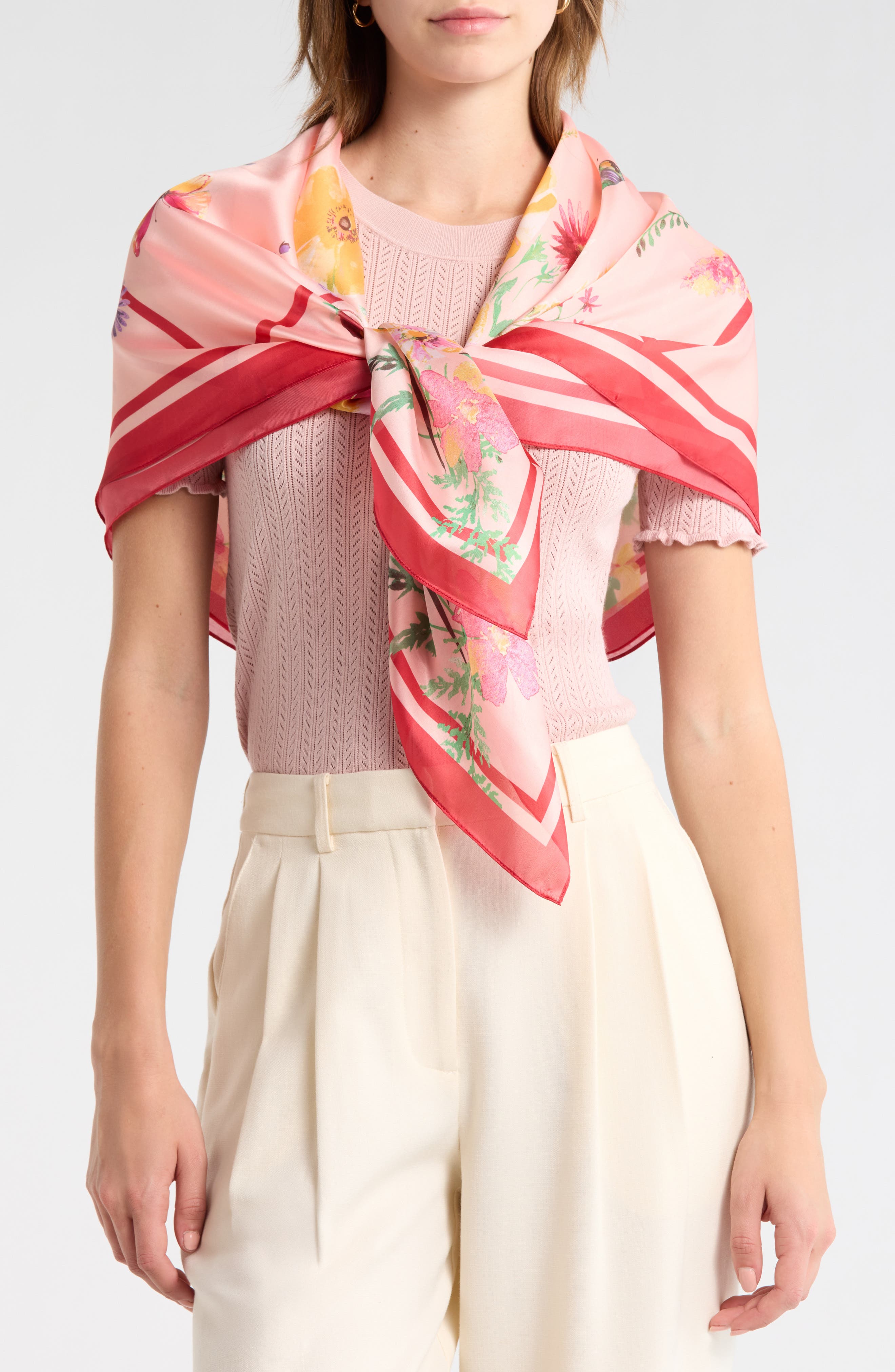 Vince Camuto Flower Meadow Square Scarf