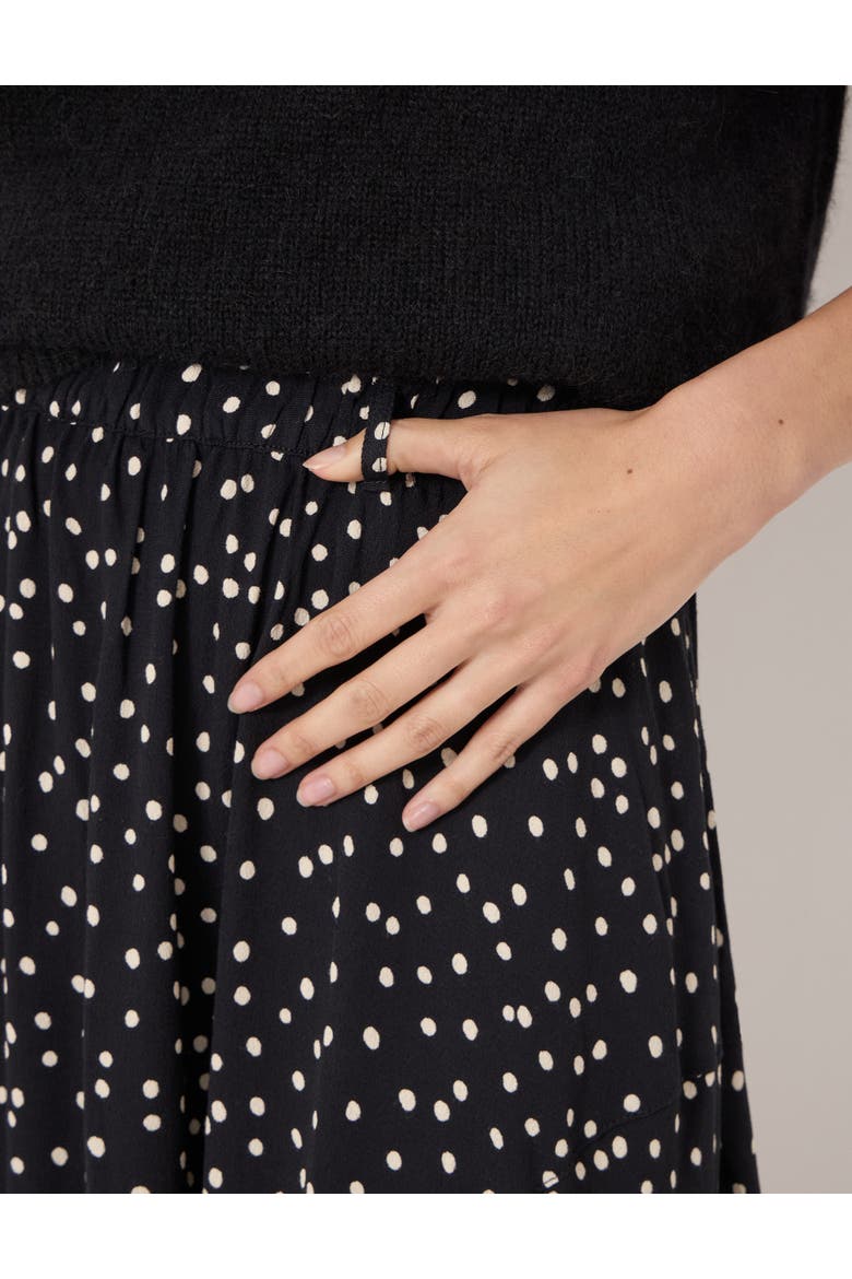 Cesca Polka Dot Asymmetric Skirt, Alternate, color, Tiny Polka Dot Black