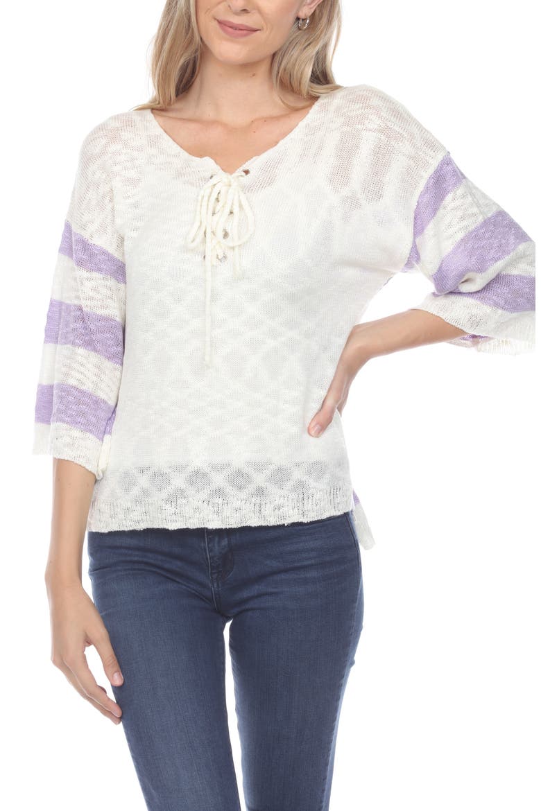 Stripe Knit Top, Main, color, LILAC