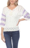 RAIN AND ROSE Stripe Knit Top