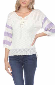RAIN AND ROSE Stripe Knit Top