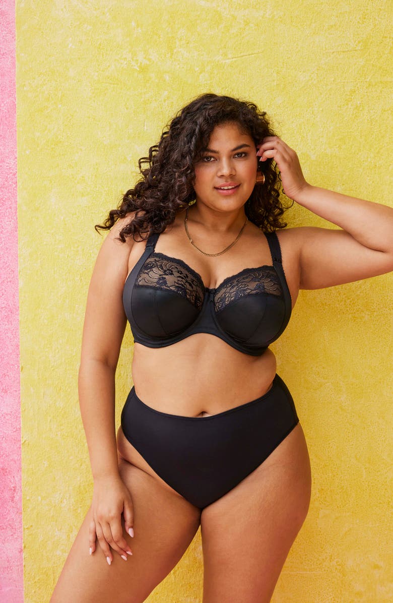 Elomi Morgan Full Figure Underwire Bra, Alternate, color, Black