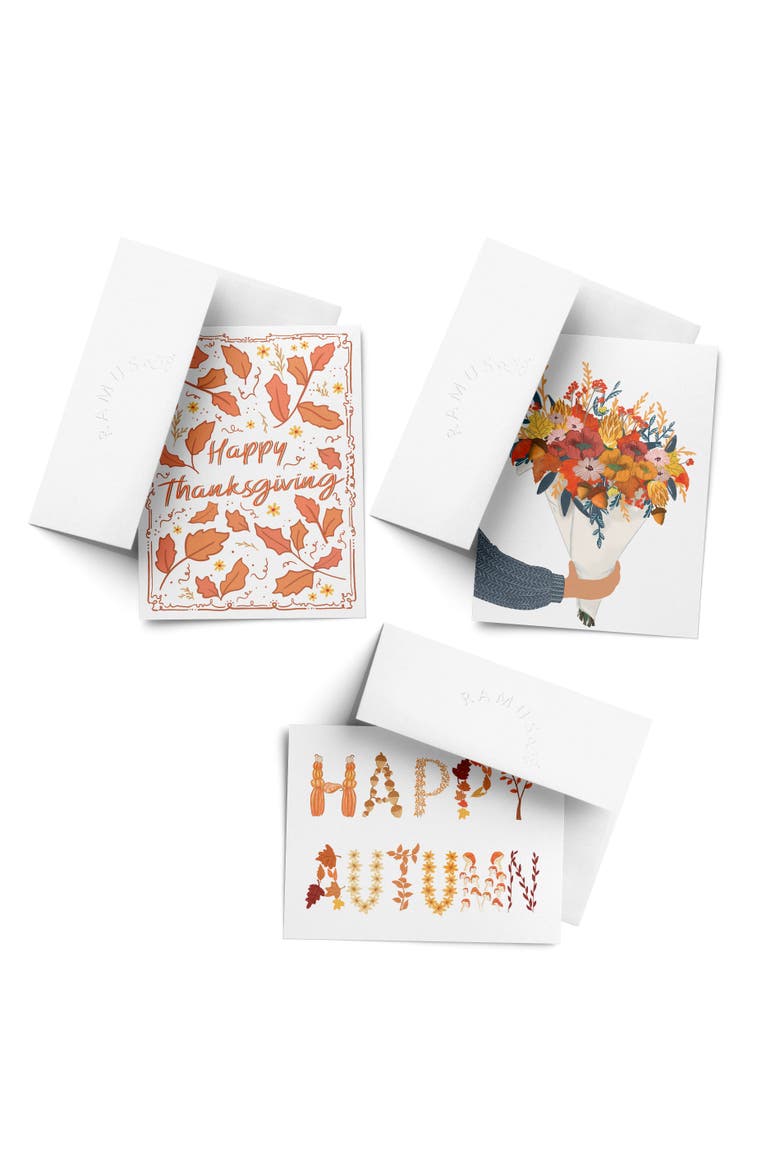Thanksgiving, Happy Autumn, Bouquet Fall/Autumn Greeting Card Pack Sets, Main, color, Multi-Pack