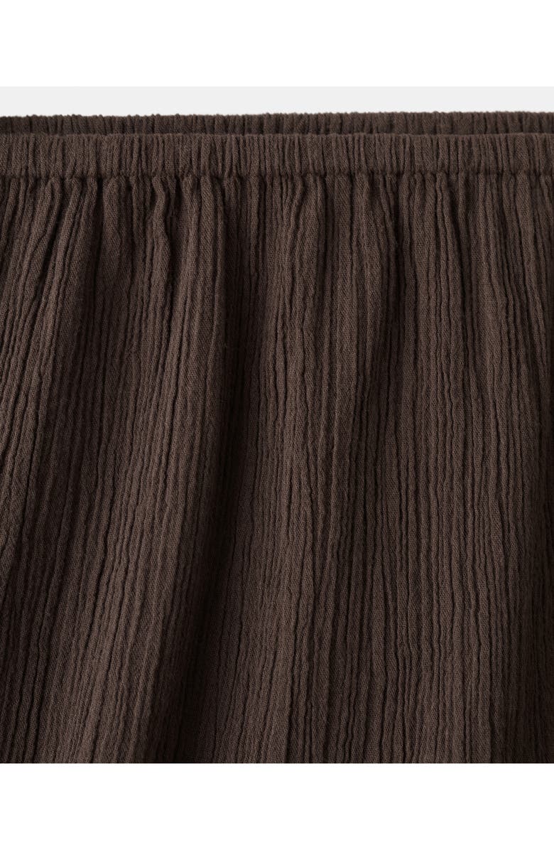 MANGO Flowy Cotton Gauze Shorts, Alternate, color, Chocolate