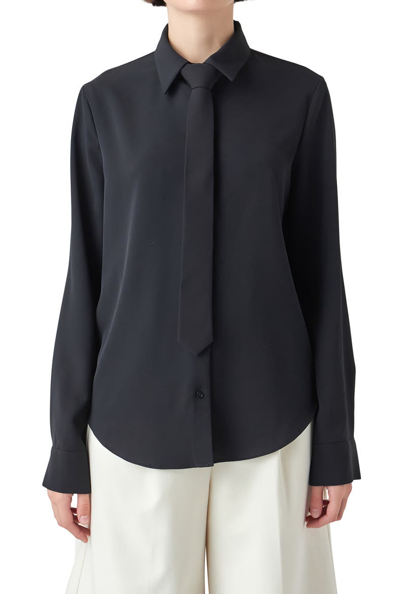 Neck Tie Shirt, Alternate, color, BLACK