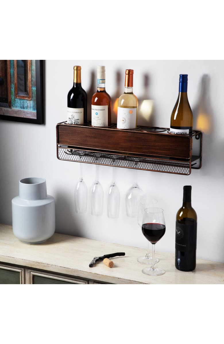 true Rustic Wine Shelf, Alternate, color, Brown