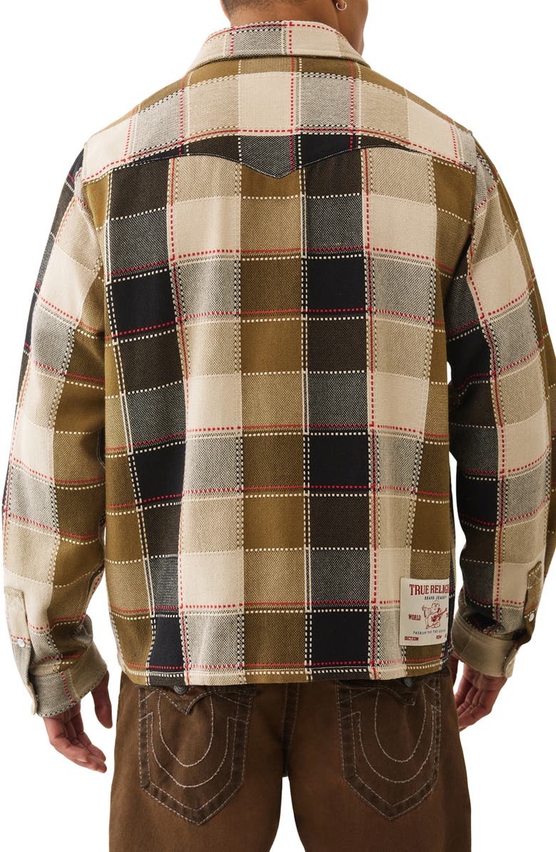 True Religion Big T Western Button-Up Shirt, Alternate, color, Brown Red Tan