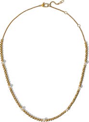 Nadri Esme Faux Pearl Metal Tennis Necklace