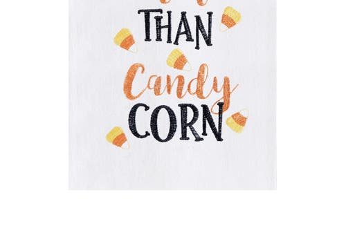 C & F Home C&f Home Love You More Than Candy Corn Cotton Embroidered Halloween Flour Sack Kitchen Towel In Orange