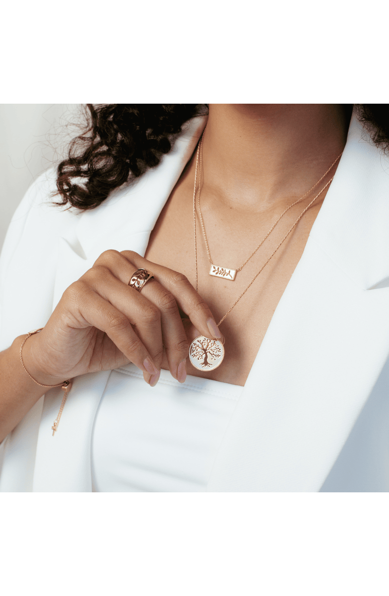 Rizen Jewelry Olive Branch Necklace, Alternate, color, 18K Gold Plated