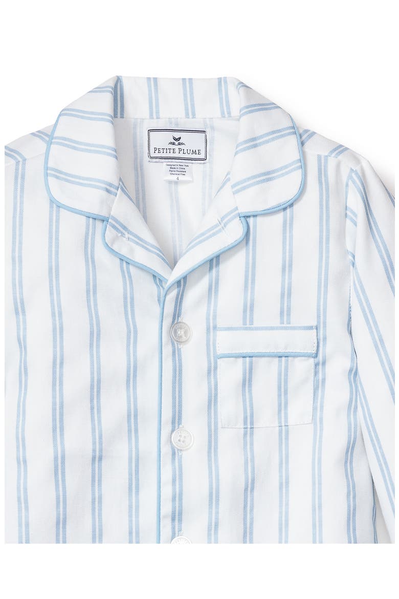 Kids' Blue Stripe Two-Piece Pajamas, Alternate, color, WHITE