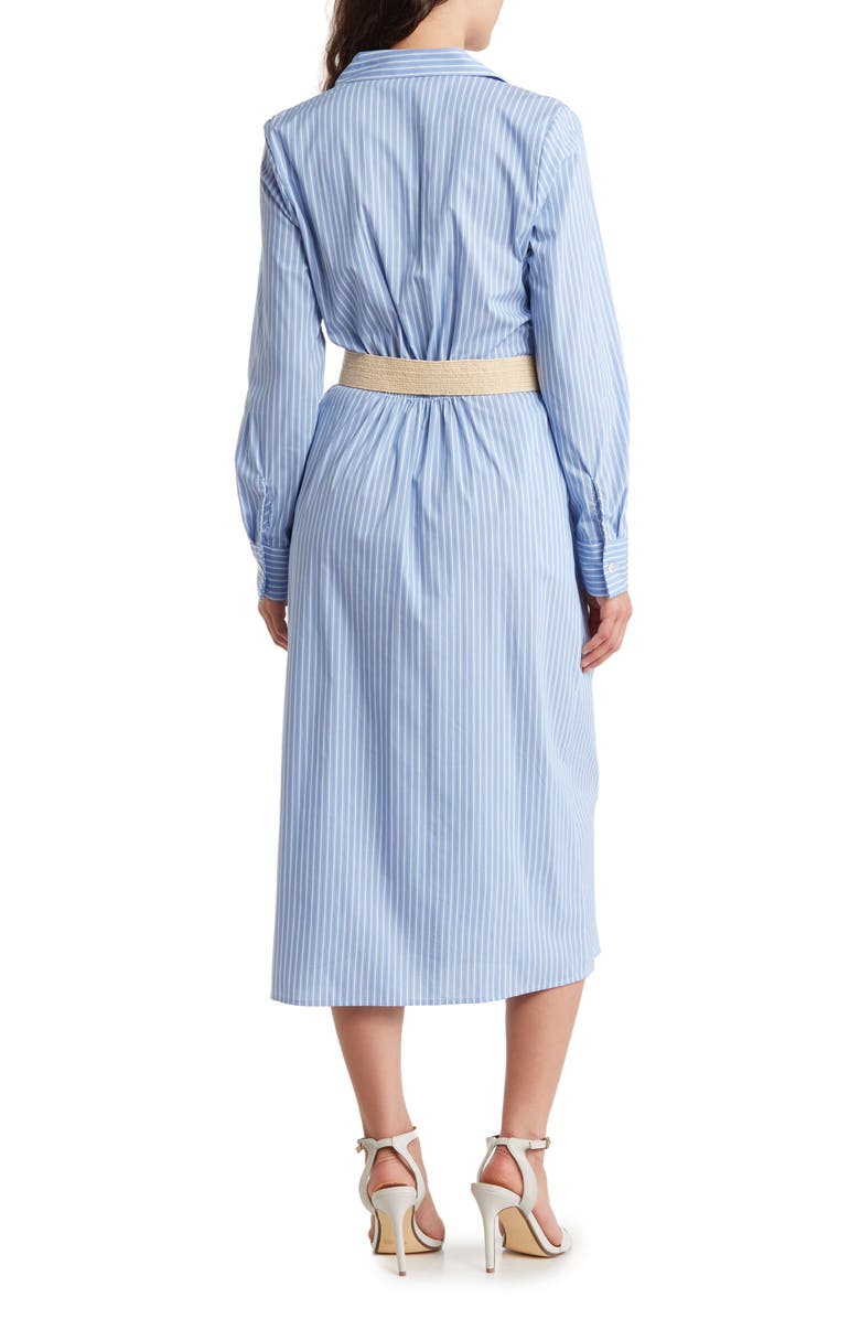 Ellen Tracy Stripe Long Sleeve Belted Shirtdress, Alternate, color,