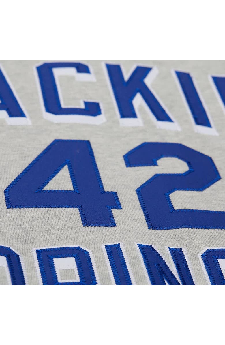 Mitchell & Ness Men's Mitchell & Ness Jackie Robinson Heather Gray Brooklyn Dodgers Legends Collection Vintage Logo Name & Number Fleece Pullover Sweatshirt, Alternate, color, Heather Gray