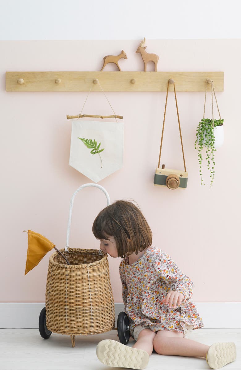 Olli Ella Luggy Natural Rattan Wheeled Basket, Alternate, color,