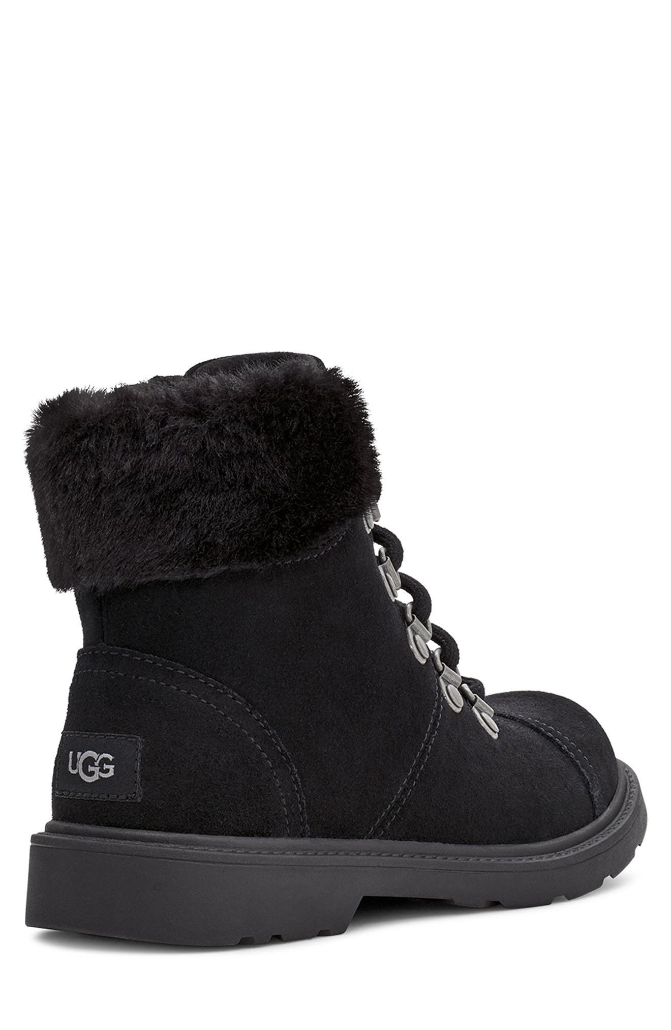 UGG<sup>®</sup> Kids' Azell Faux Fur Waterproof Hiker Boot, Alternate, color, 