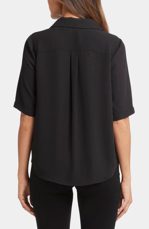 Nydj Gabrielle Floral Print Camp Shirt In Black