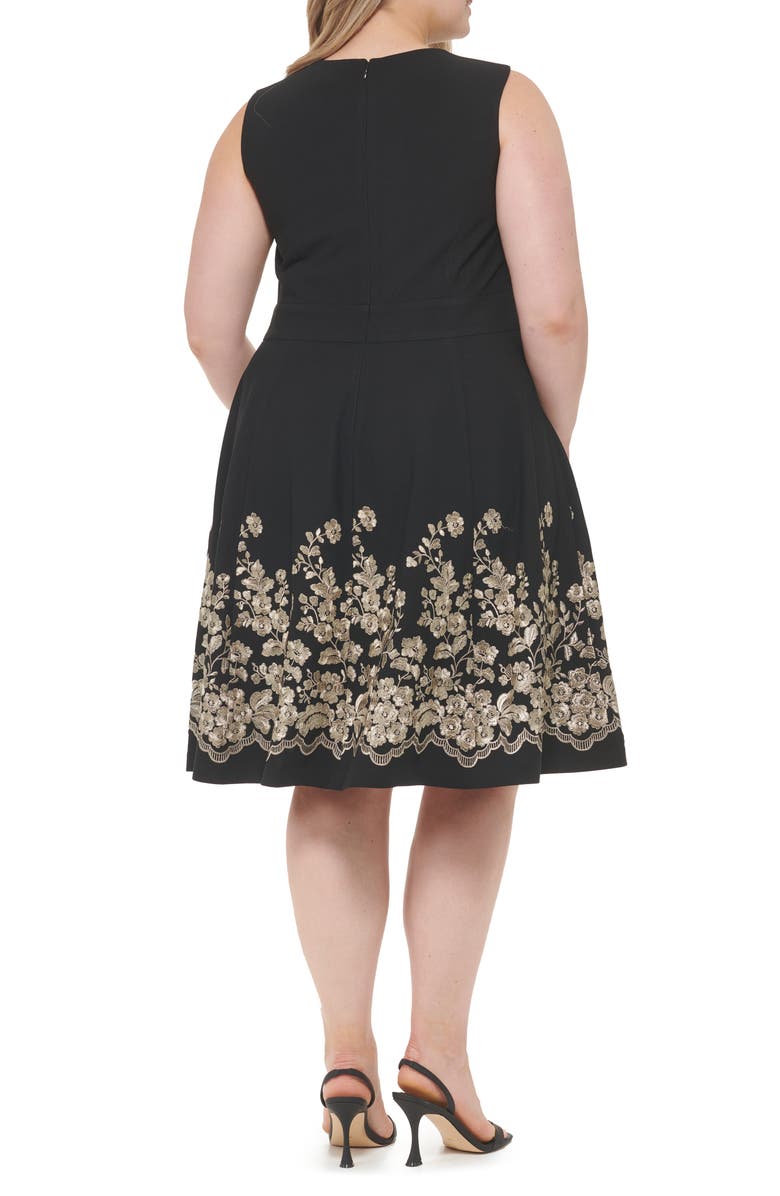 Calvin Klein Embroidered Fit & Flare Dress, Alternate, color,